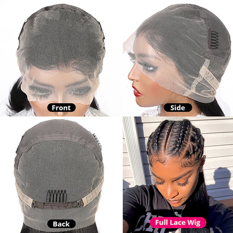 Deep Wave HD Full Lace Wigs Human Hair Transparent Lace Frontal Wigs Pre Plucked