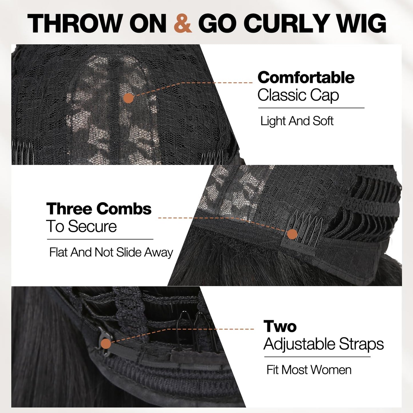 WIGER Yaki Texture Wavy Wig with Bangs