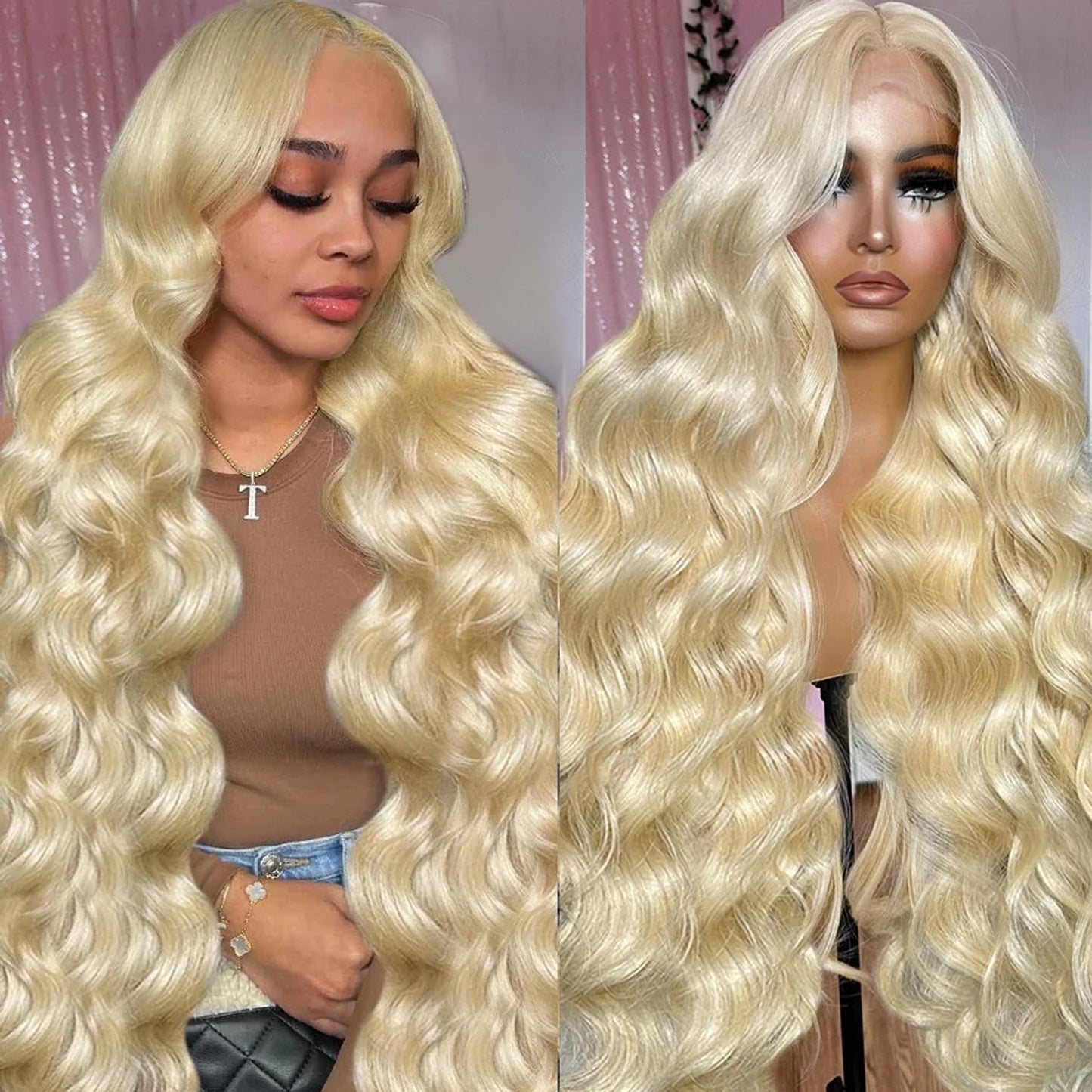 Chocolate 20 Inch Curly Human Hair Wig 13X6 Lace Frontal Deep Wave Human Hair Wig Pre Plucked Pre Cut Lace Frontal Glueless Wigs Elastic Band 200% Density