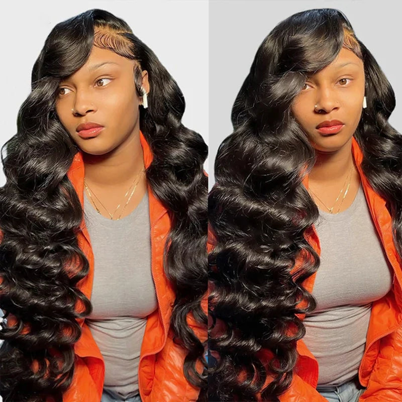 Ishow Loose Deep Wave Natural Black 4X4 Transparent Lace Closure Pre Plucked Wig with Baby Hair