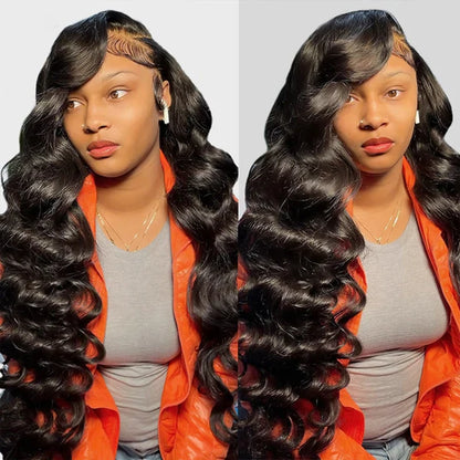 Ishow Loose Deep Wave Natural Black 4X4 Transparent Lace Closure Pre Plucked Wig with Baby Hair