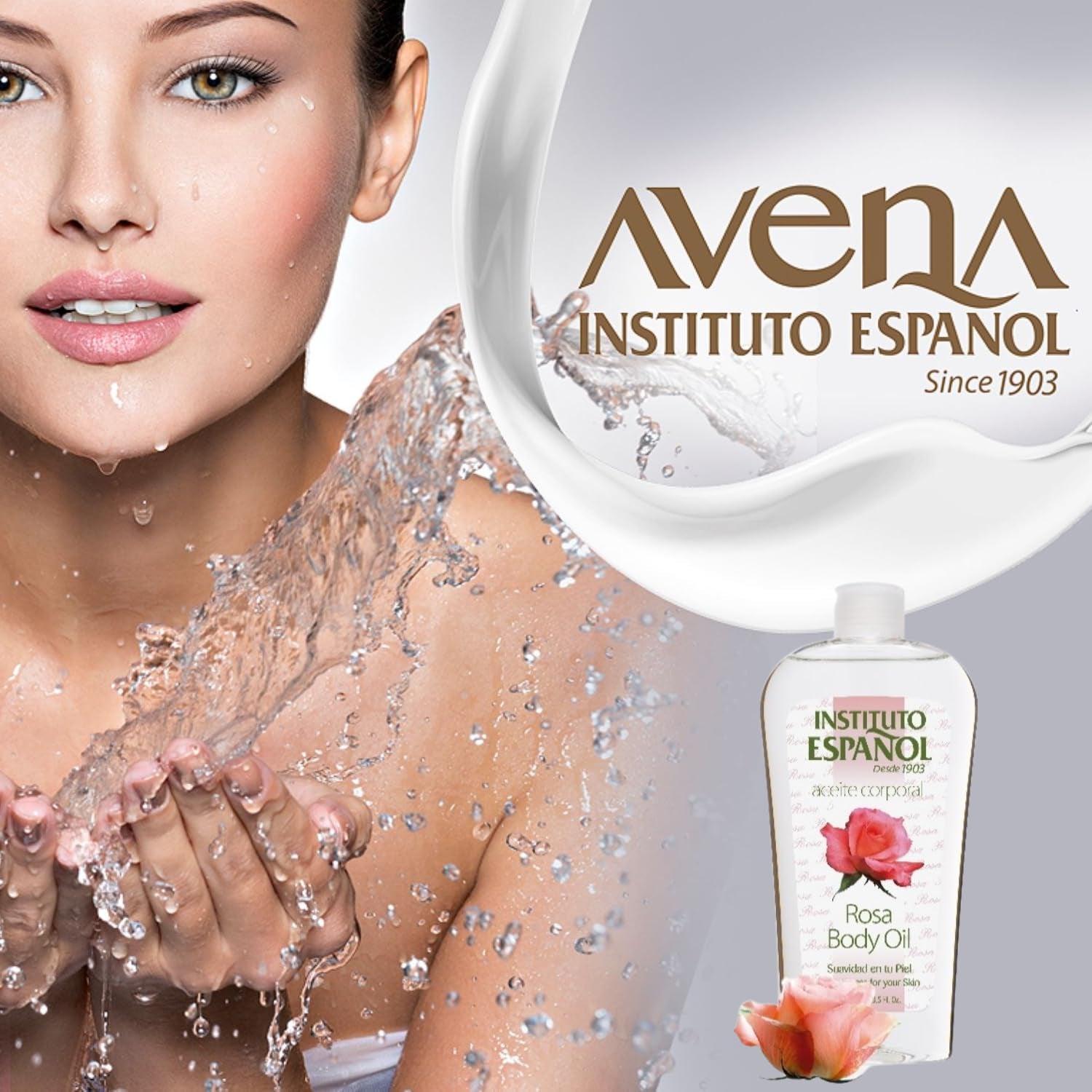 Instituto Español Rosa Body Oil, 2-Pack (8.5 FL Oz Each) for Enhanced Skin Smoothness