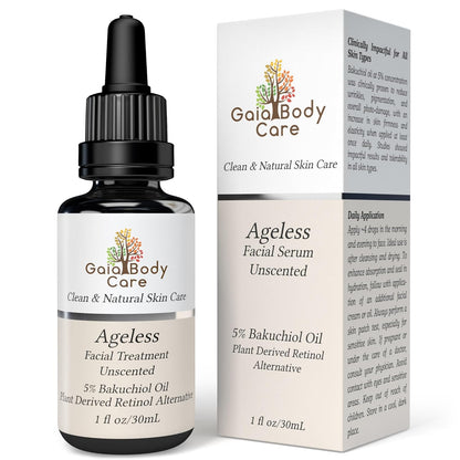 Gaia Body Care 5% Bakuchiol Oil Organic - anti Aging, anti Wrinkle, Reduces Fine Lines, Smooths Skin, Hydrates - Botanical Vegan - Natural Retinol Alternative Facial Oil (1Oz, Rose)