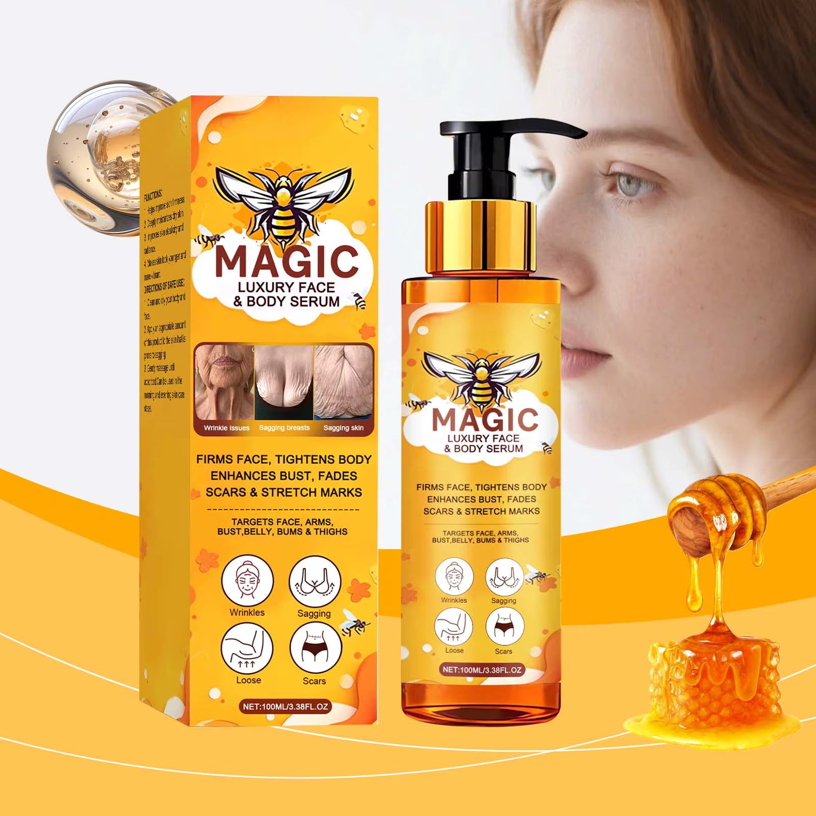 Bee Venom Skin Care Essence Daily Care Massage Body Skin Nourishing and Smooth Skin External Essence