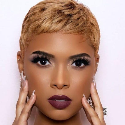 Beisd Heat-Resistant Short Pixie Cut Synthetic Wig for Women - Natural Look Fashion Hairpiece