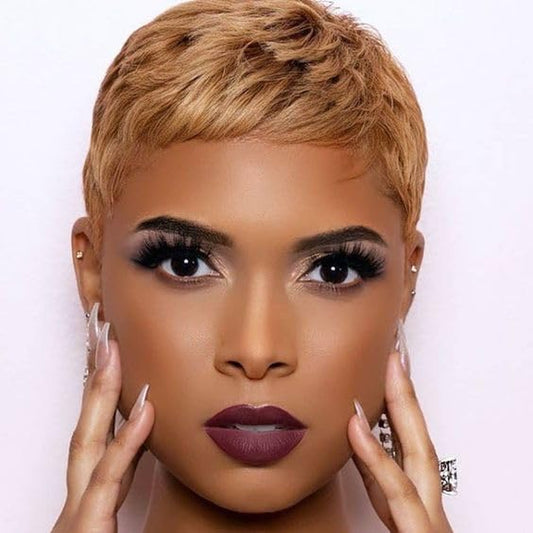 Beisd Heat-Resistant Short Pixie Cut Synthetic Wig for Women - Natural Look Fashion Hairpiece