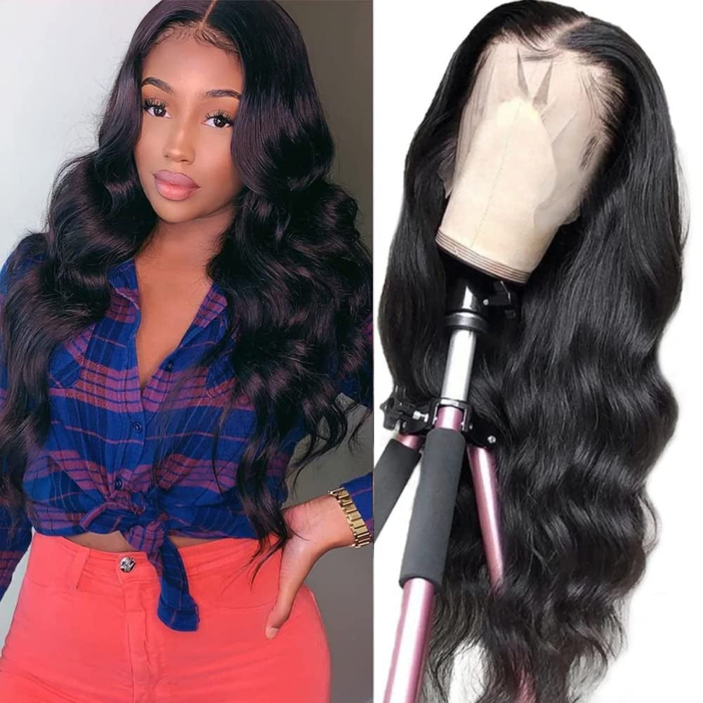 Highlight Ombre 13X4 HD Lace Front Wig Human Hair Pre Plucked Transparent 4/27 Honey Blonde Lace Frontal Wigs with Baby Hair 150 Density Colored Body Wave Lace Front Wig Human Hair 24 Inch