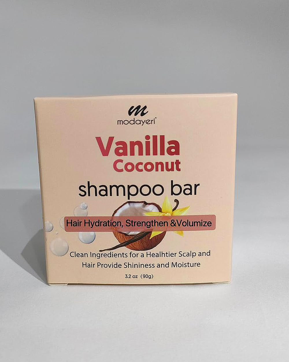 Vanilla Coconut Shampoo Bar - Natural Hair Care, Silky Smoothness and Nourishment, Strengthen Hair & Volumize - Paraben-Free - Tropical Aroma for All Hair Types, 3.2 Oz