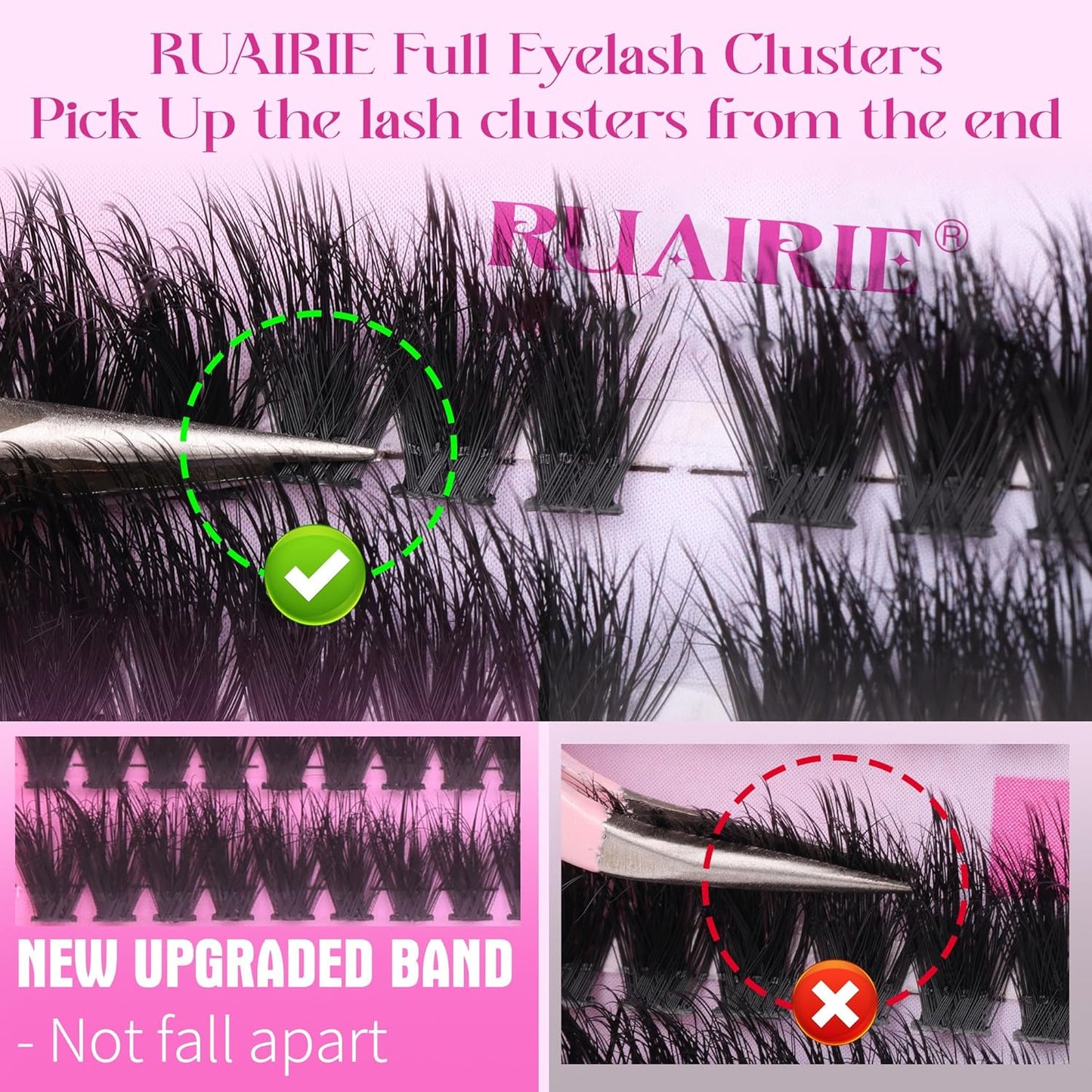 Lash Extension Kit Full Lash Clusters Kit 280Pcs Volume Eyelash Extension Kit 100D/150D 2 Styles Eyelash Clusters Kit Bond and Seal Lash Glue with Tweezers Thick Individual Lashes Kit by Ruairie