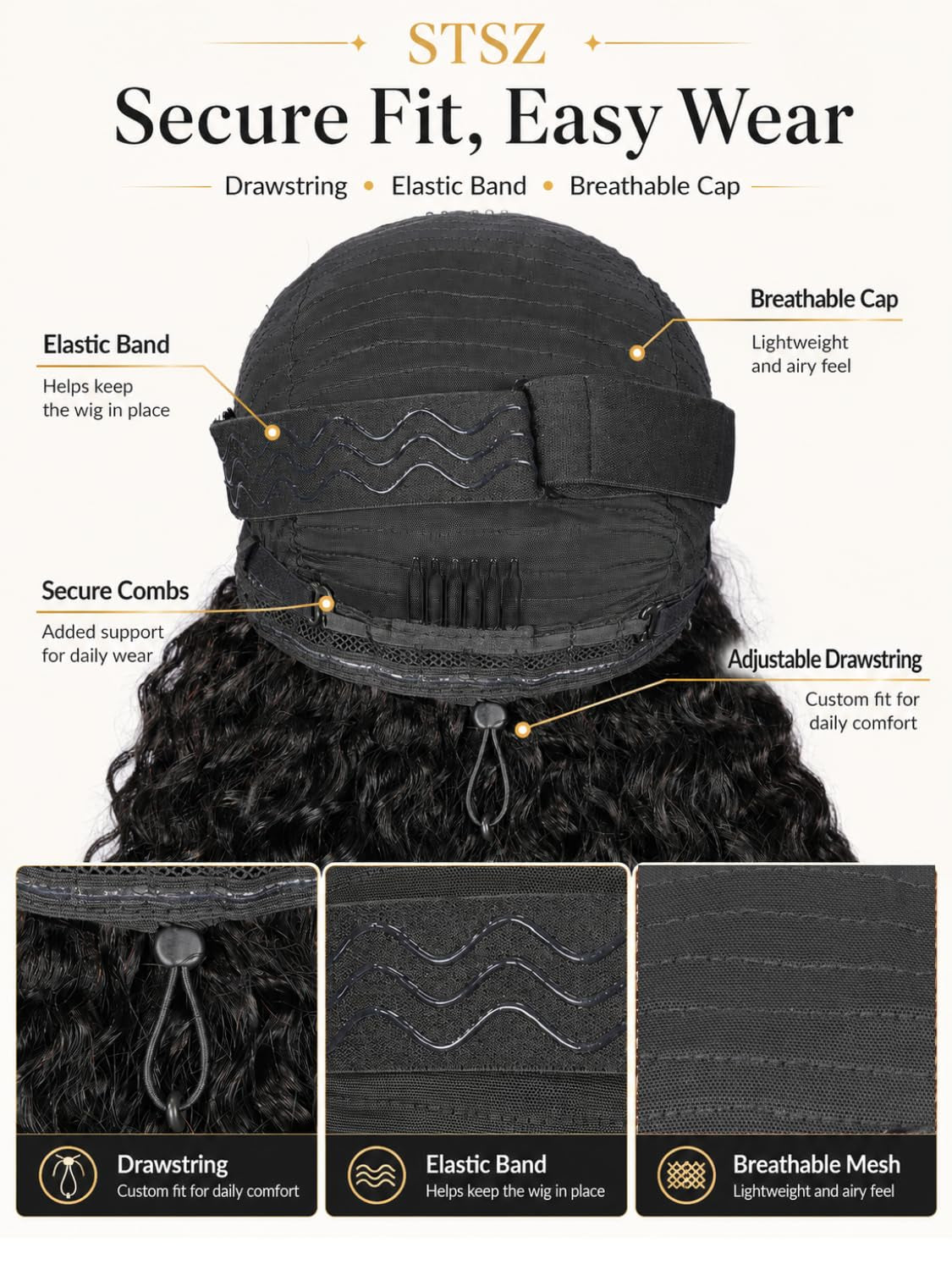 7X6 Burmese Curly Drawstring Wig 