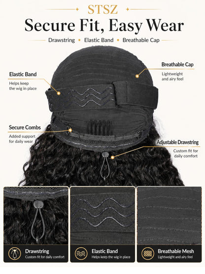 7X6 Burmese Curly Drawstring Wig 