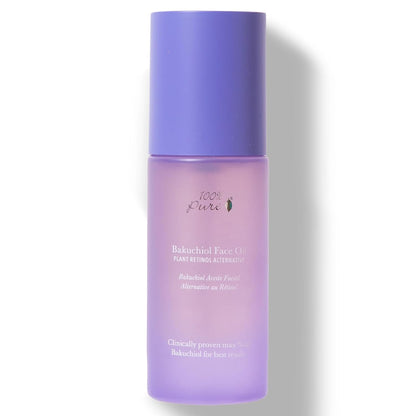 100% PURE Bakuchiol Serum Facial Oil Moisturizer + Squalane Plant Based Retinol Alternative Skincare - Daily anti Aging Glow for Women & Men All Skin Types, Vegan - 1 Fl Oz