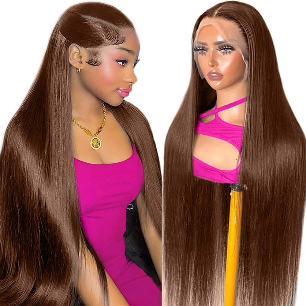 Highlight Ombre 13X4 HD Lace Front Wig Human Hair Pre Plucked Transparent 4/27 Honey Blonde Lace Frontal Wigs with Baby Hair 150 Density Colored Body Wave Lace Front Wig Human Hair 24 Inch