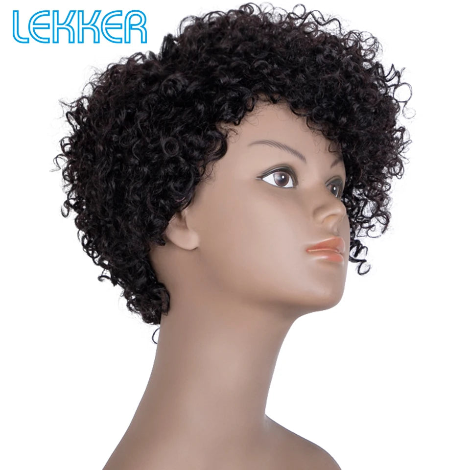 Short Pixie Cut Afro Kinky Curly Bob 100% Human Hair Wigs for Women Brazilian Remy Hair Full Machine Made Colored Wigs