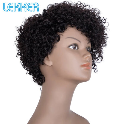 Short Pixie Cut Afro Kinky Curly Bob 100% Human Hair Wigs for Women Brazilian Remy Hair Full Machine Made Colored Wigs