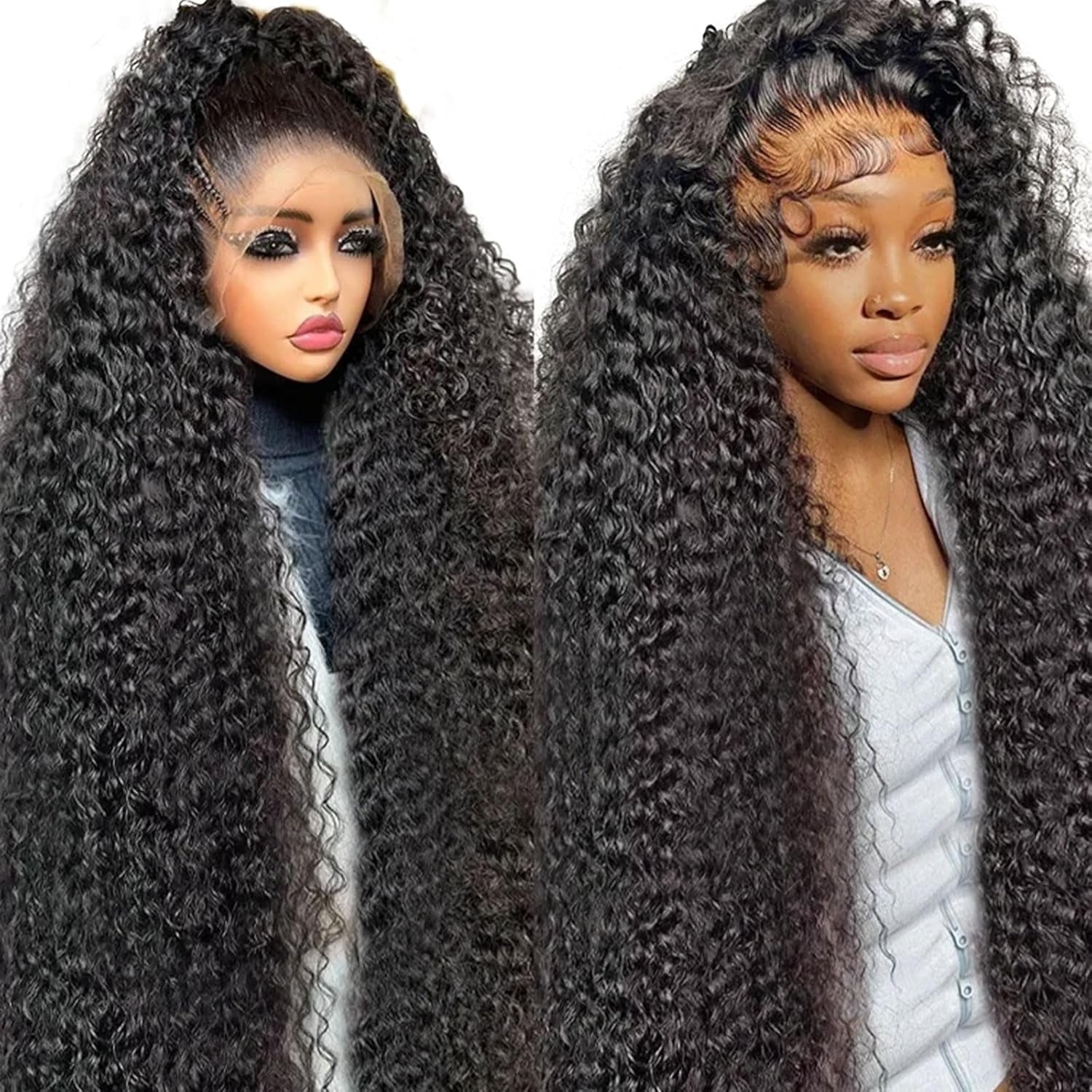 Honey Blonde 13X4 Deep Wave Lace Front Wigs Human Hair Pre Plucked with Baby Hair 4/27 Highlight Glueless HD Transparent Lace Frontal Wigs for Black Women 180 Density (26 Inch)