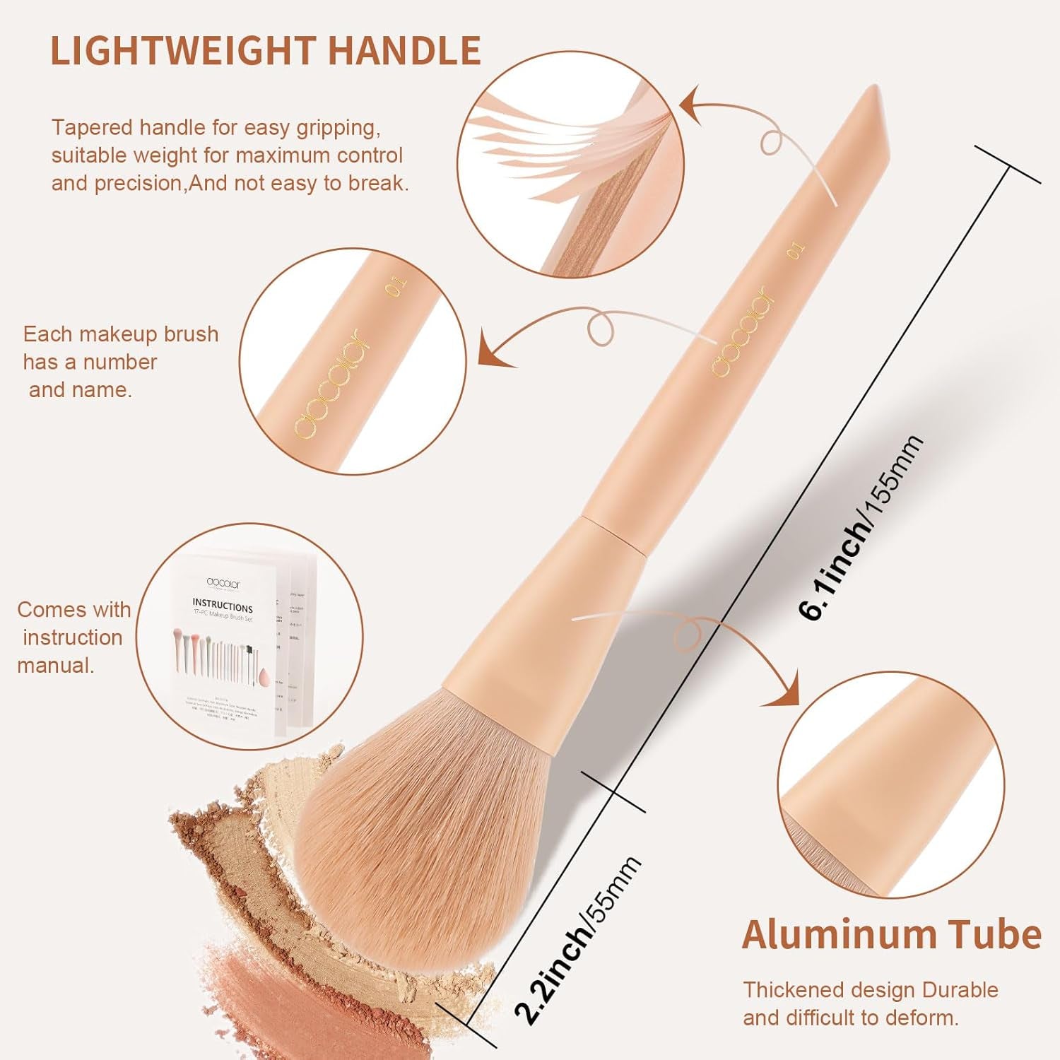 Makeup Brushes 17 Pcs with Makeup Bag and Makeup Sponge and Brush Protector Morandi Makeup Brush 