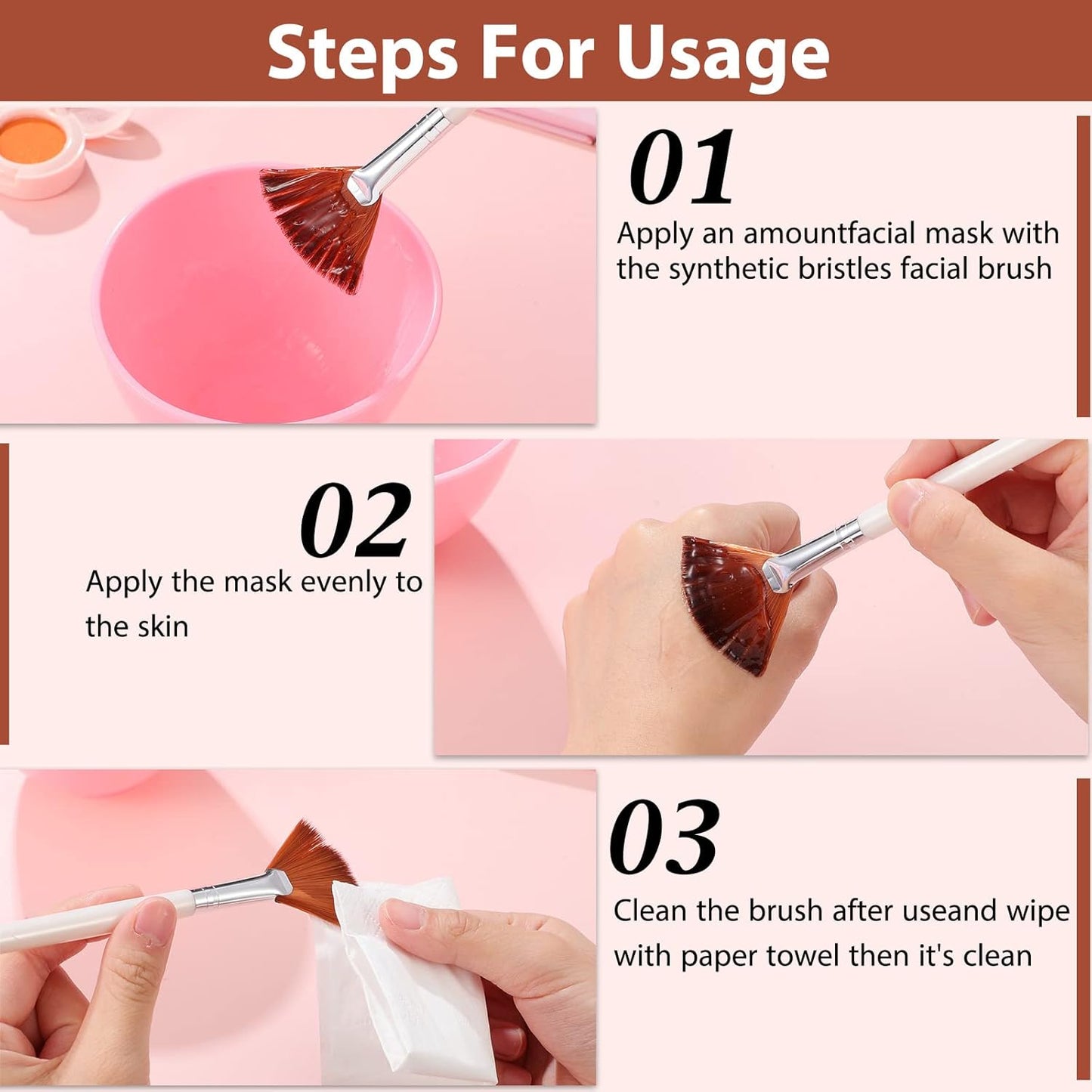 14 Pieces Fan Brushes Applicator