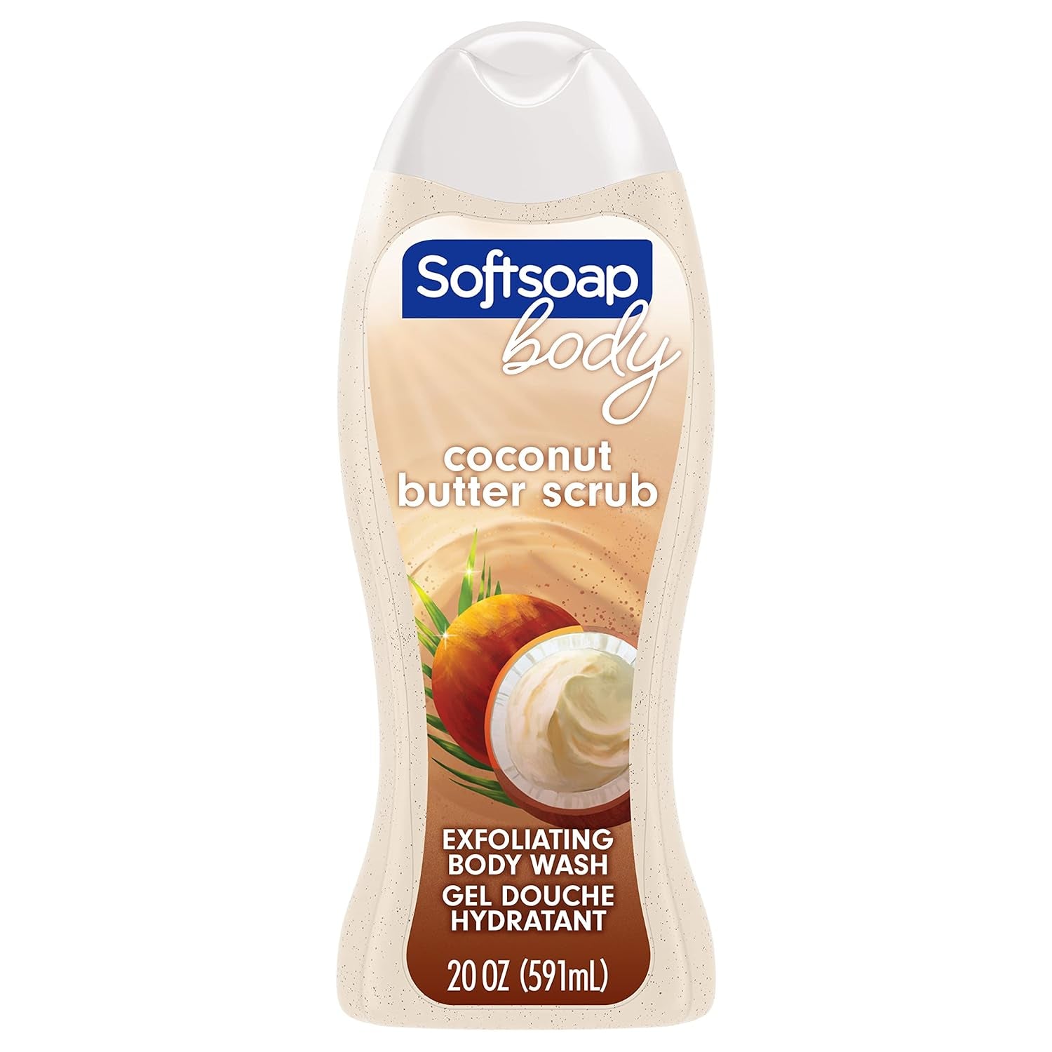 Softsoap Body Wash Exfoliating Scrub, Coconut Butter Scent, 20 Oz Bottle