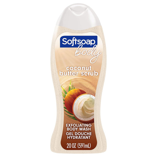 Softsoap Body Wash Exfoliating Scrub, Coconut Butter Scent, 20 Oz Bottle