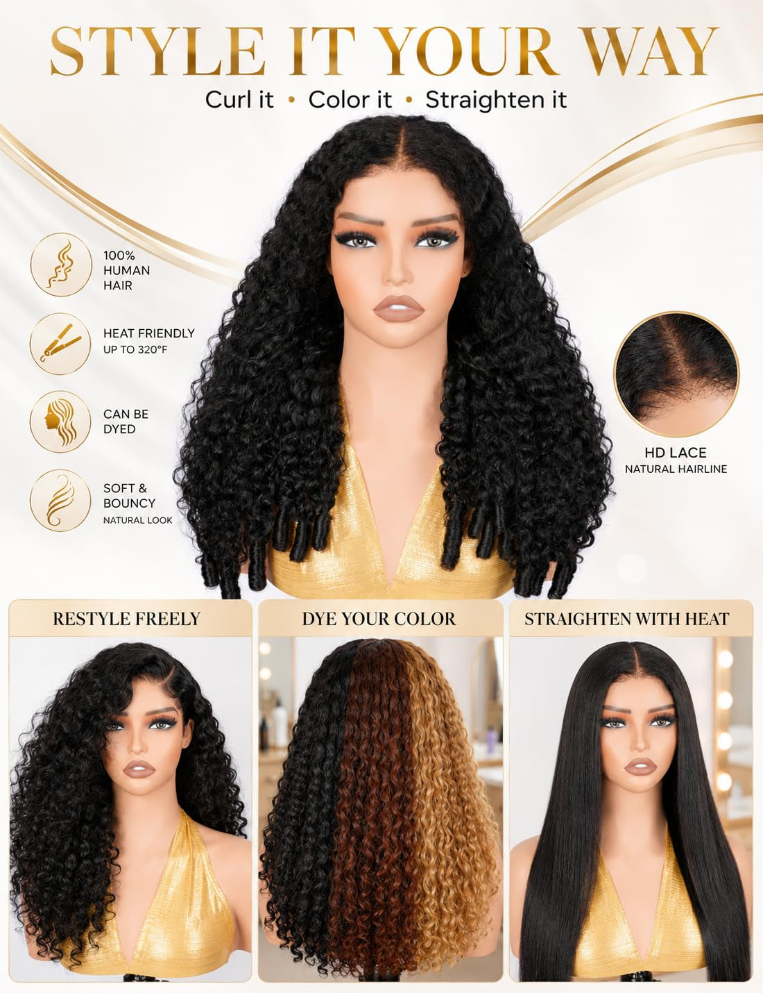7X6 Burmese Curly Drawstring Wig 