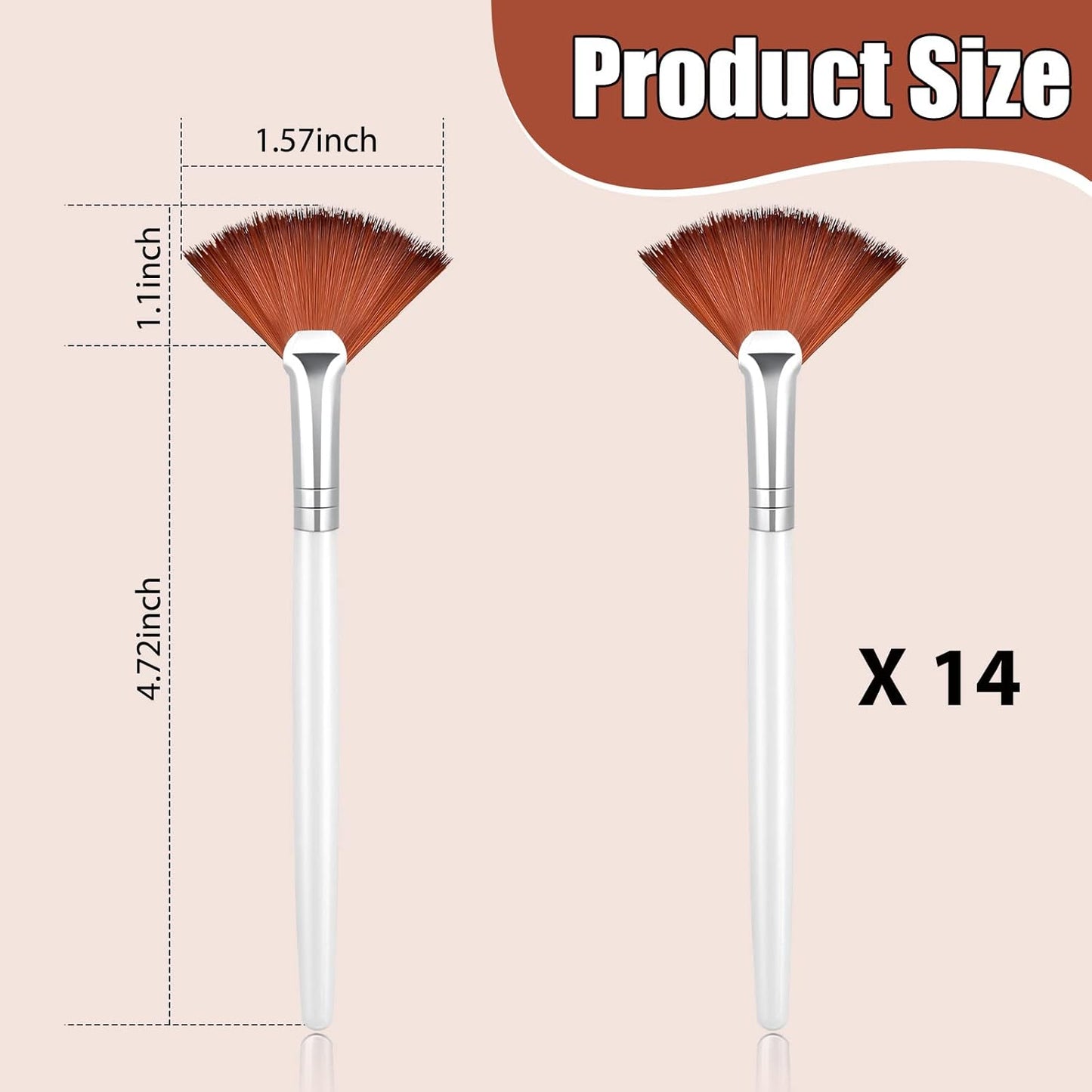 14 Pieces Fan Brushes Applicator