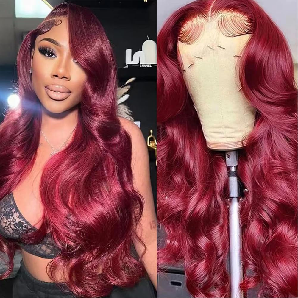 Ombre Lace Front Wig Human Hair 4/27 13X4 HD Body Wave Highlight Lace Front Wig Human Hair Pre Plucked with Baby Hair 180% Density Glueless Lace Front Wigs Human Hair 20Inch