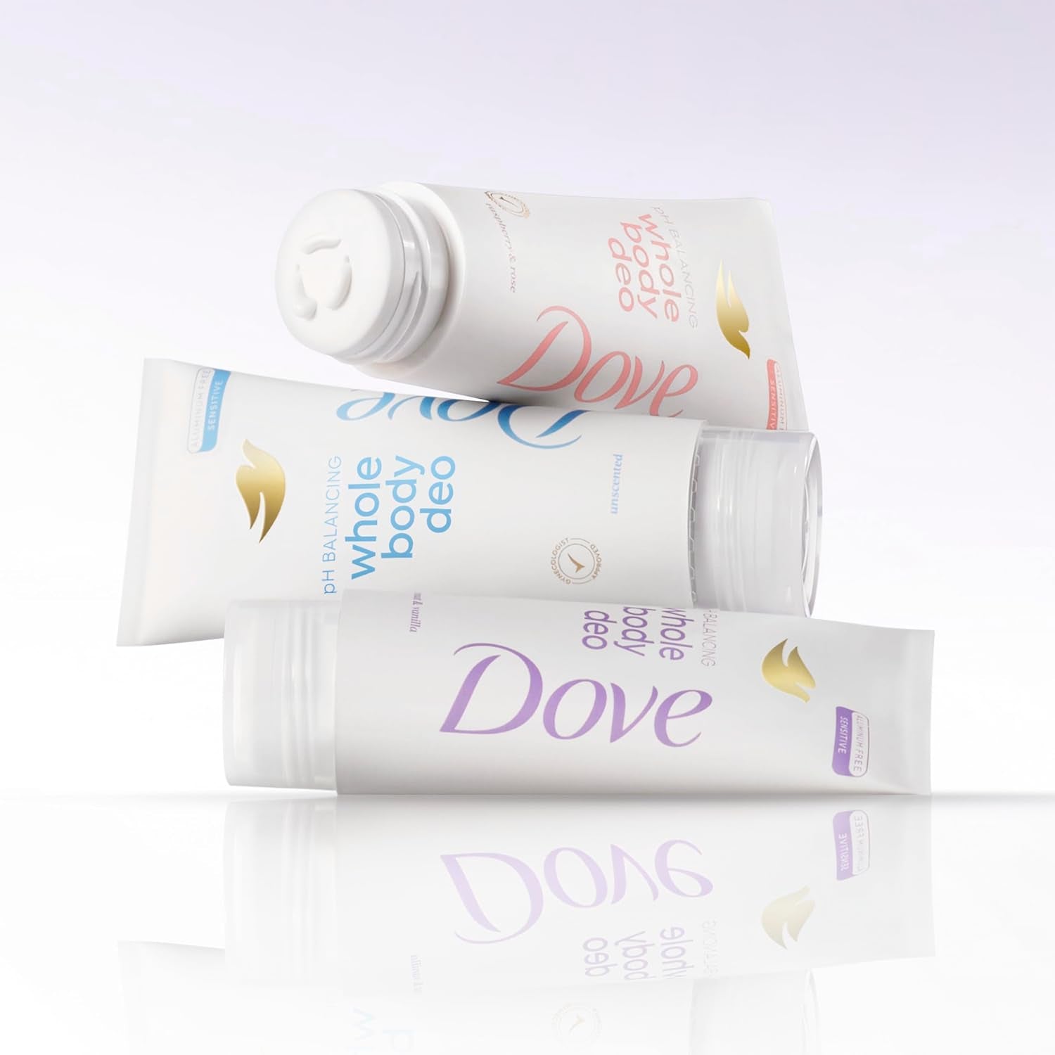 Dove Whole Body Deo Aluminum Free Ph Balancing Cream Deodorant Coconut & Vanilla for 72H Odor Control 2.5 Oz