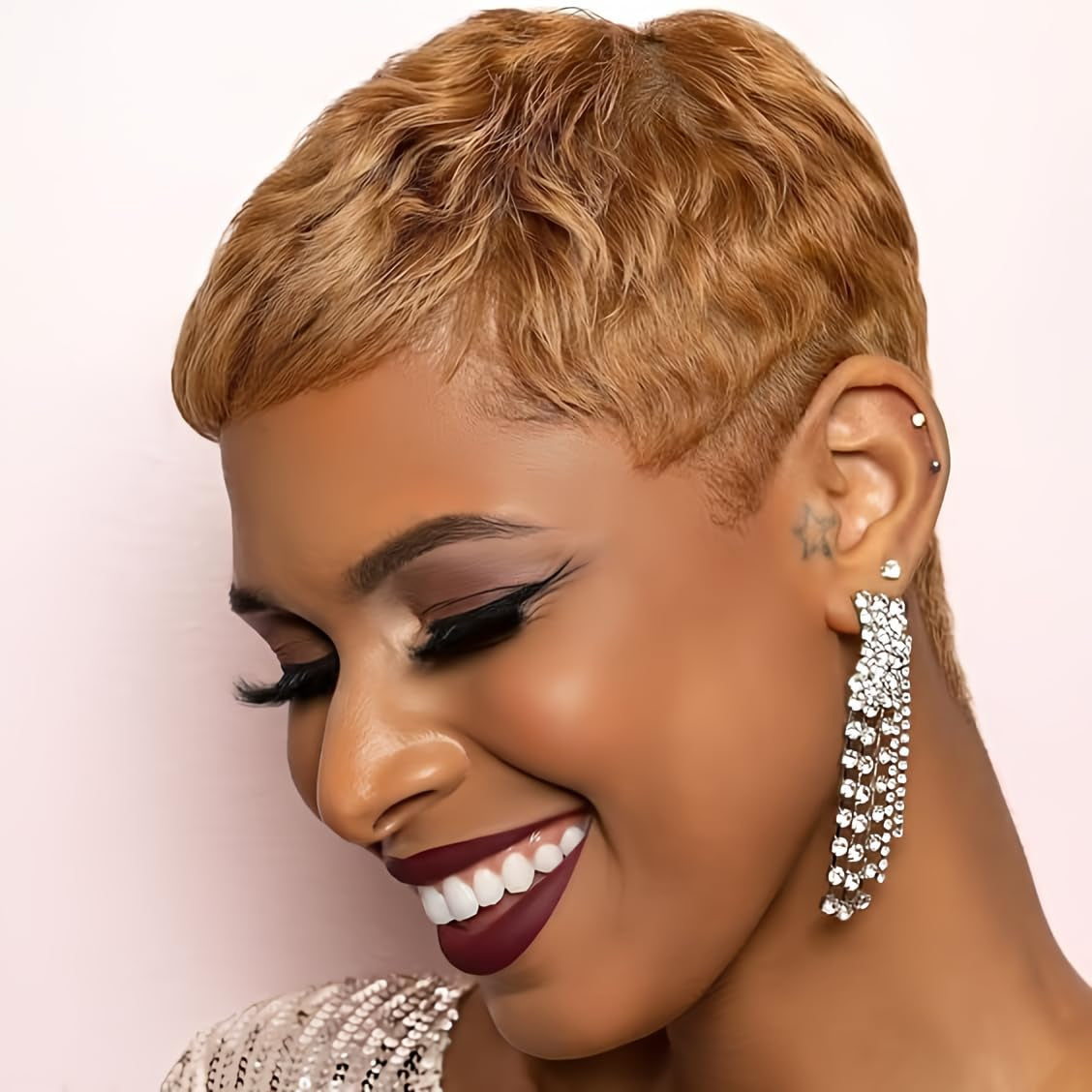 Beisd Heat-Resistant Short Pixie Cut Synthetic Wig for Women - Natural Look Fashion Hairpiece