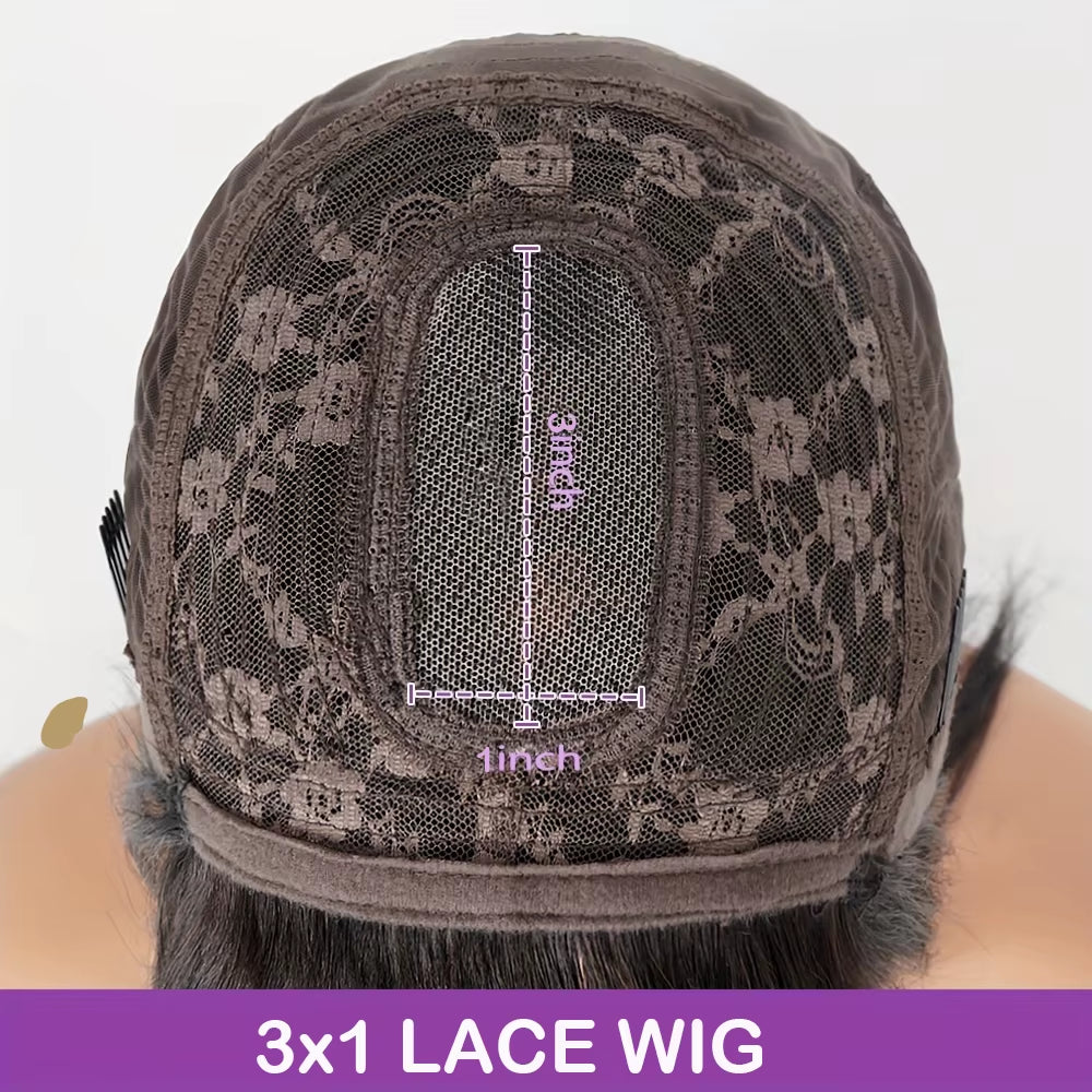 Cheap Brazilian Hair Wigs with Bangs 3X1 HD Lace Wigs Straight Human Hair Wigs Full Machine Made Wig Short Bob Wigs