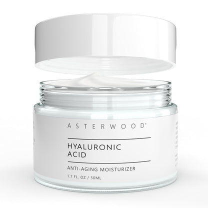 Asterwood Hyaluronic Acid Moisturizer - Anti-Aging, Wrinkle Reducing, Moisturizing, Hydrating - Fragrance-Free, Non-Comedogenic - 1.7 Fl Oz