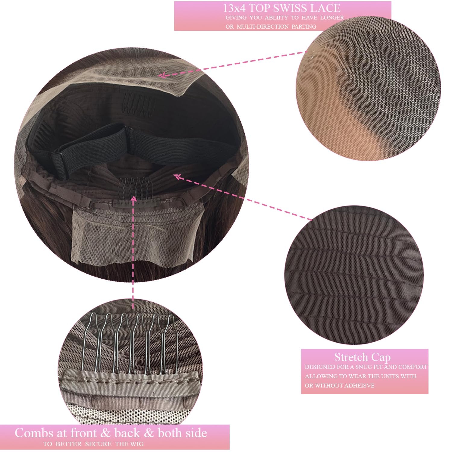 Ombre Bob Wig Human Hair 180% Density 13X4 Lace Front Wigs Pre-Plucked Highlights Wigs for Women 8 Inch