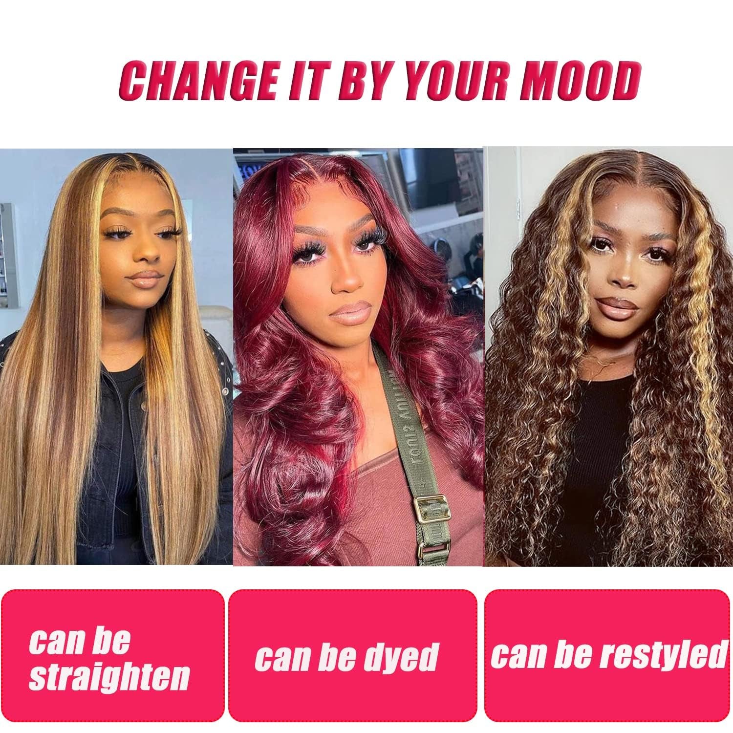 Body Wave Highlight Lace Front Wigs Human Hair 13X6 Hd T Lace Front Wigs Human Hair Pre Plucked 4/27 Colored 180% Density HD Honey Blond Wigs for Black Women Ombre Transparent Lace Wig ( 18 Inch)