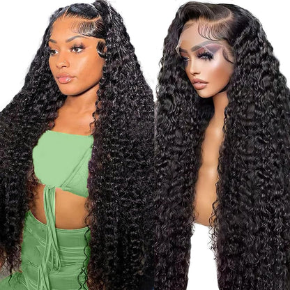 Honey Blonde 13X4 Deep Wave Lace Front Wigs Human Hair Pre Plucked with Baby Hair 4/27 Highlight Glueless HD Transparent Lace Frontal Wigs for Black Women 180 Density (26 Inch)