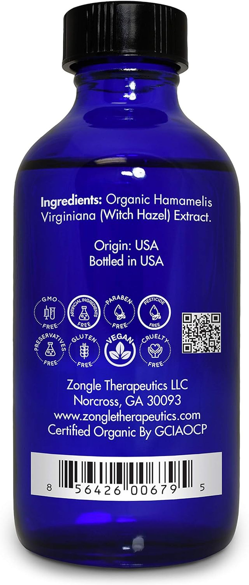 Organic, Witch Hazel – 100% Pure, Witch Hazel, for Face, Acne, Butt, Skin, Scalp, Hair, Body by Zongle Therapeutics, 4 OZ
