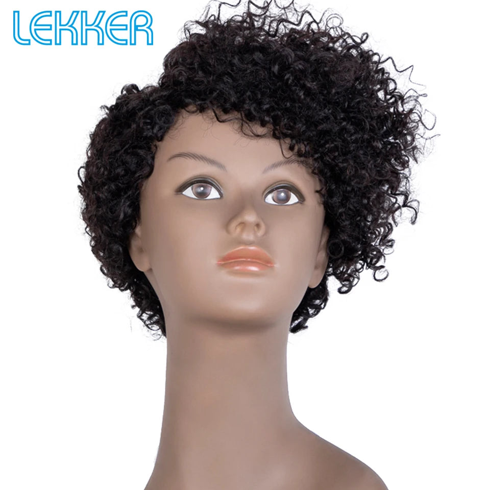 Short Pixie Cut Afro Kinky Curly Bob 100% Human Hair Wigs for Women Brazilian Remy Hair Full Machine Made Colored Wigs