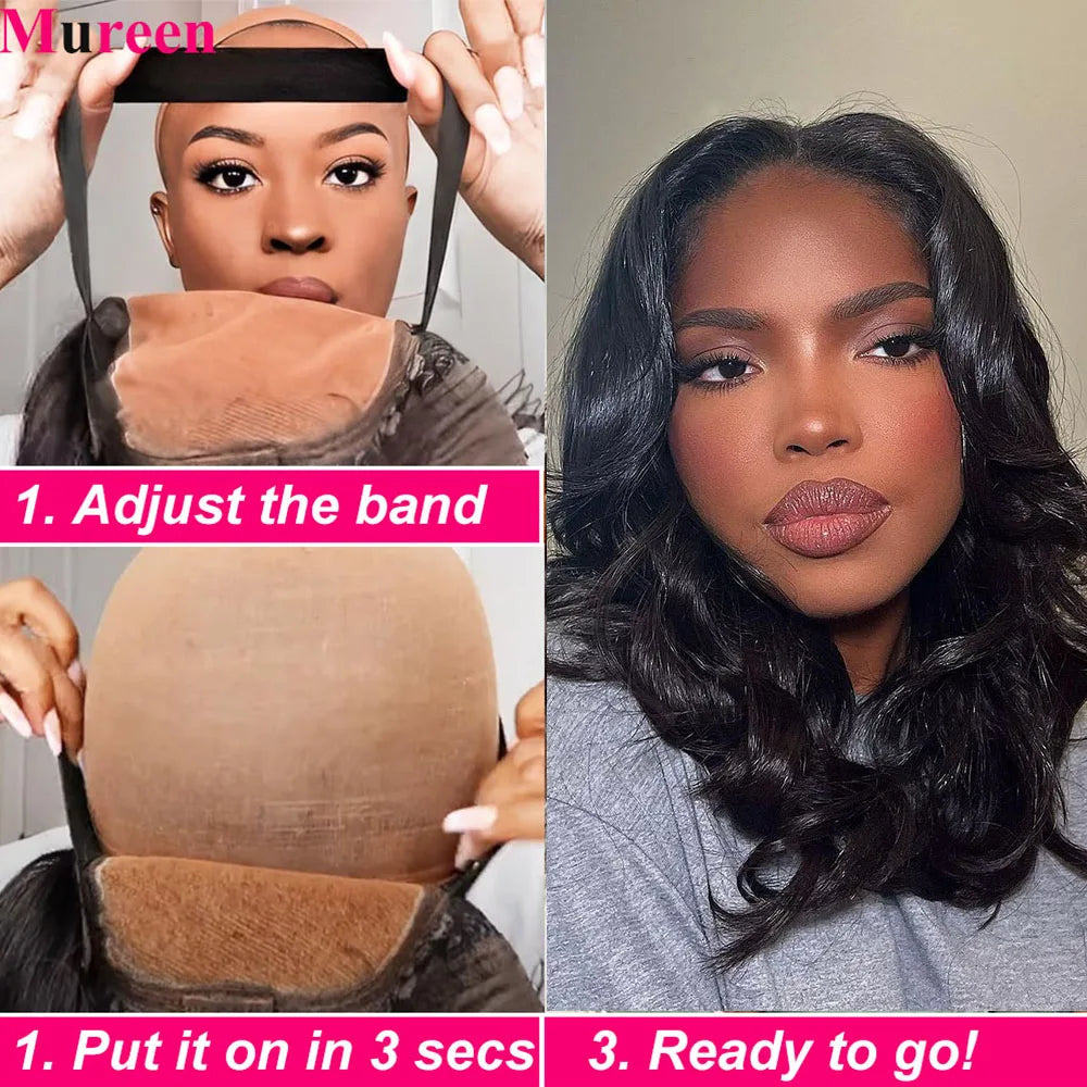  Bob Wig Body Wave Wear and Go Gluelessto 250% Density