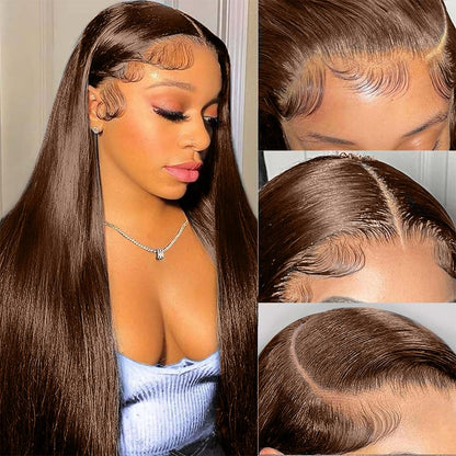 Highlight Ombre 13X4 HD Lace Front Wig Human Hair Pre Plucked Transparent 4/27 Honey Blonde Lace Frontal Wigs with Baby Hair 150 Density Colored Body Wave Lace Front Wig Human Hair 24 Inch