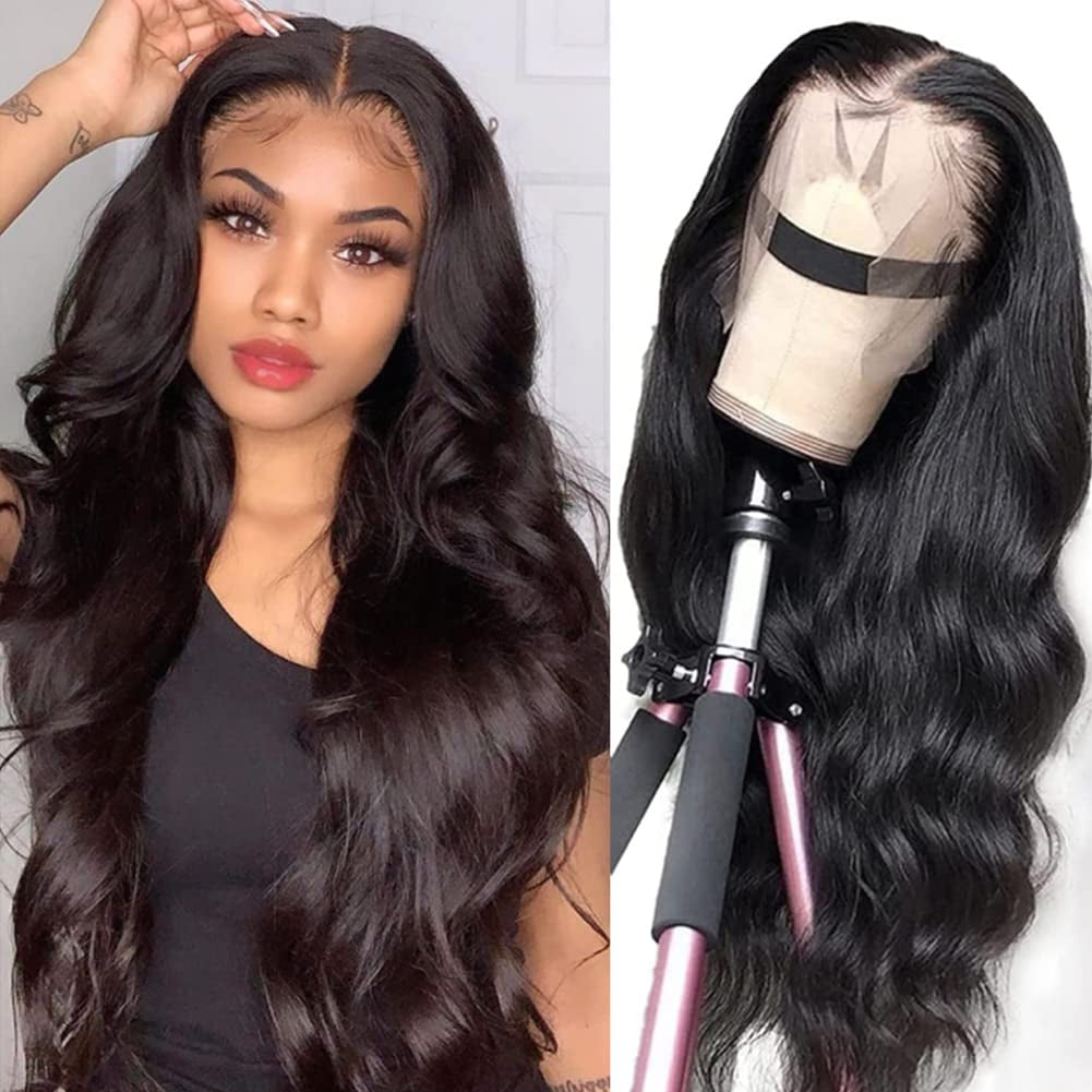 Highlight Ombre 13X4 HD Lace Front Wig Human Hair Pre Plucked Transparent 4/27 Honey Blonde Lace Frontal Wigs with Baby Hair 150 Density Colored Body Wave Lace Front Wig Human Hair 24 Inch