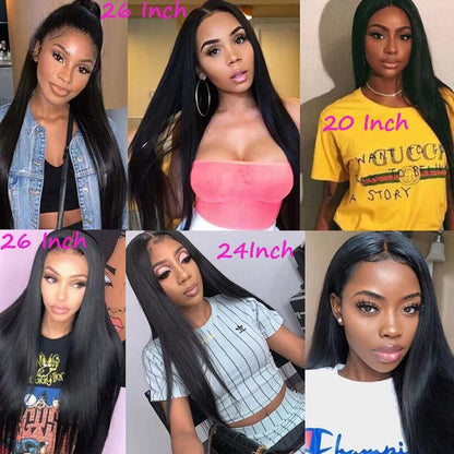 20 INCH Straight Lace Front Human Hair Wigs for Black Women HD Transparent Glueless Pre Plucked 180% Density 13X4 Straight Frontal Wigs