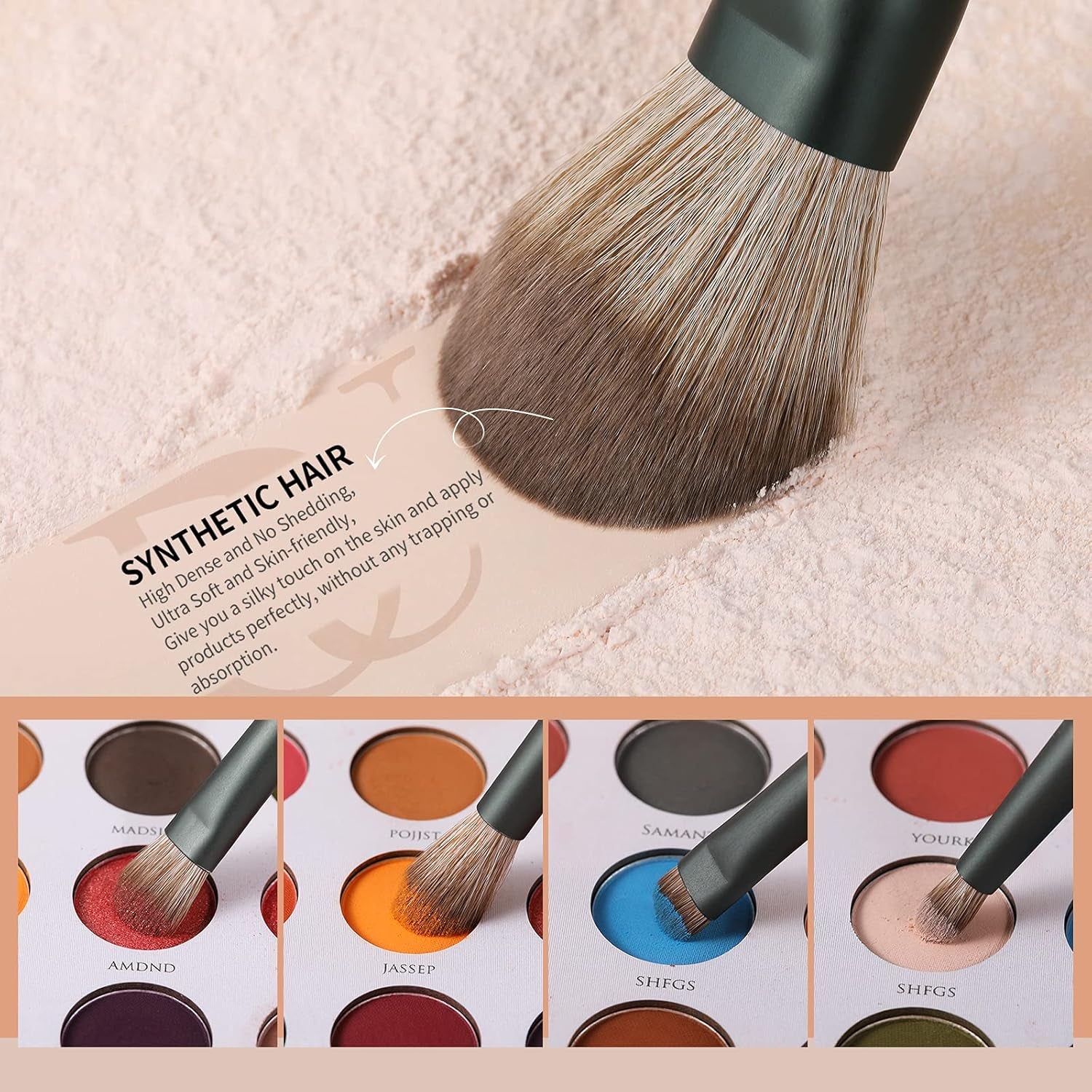 Makeup Brushes 14Pcs with 3Pcs Makeup Spong & Cosmetic Bag