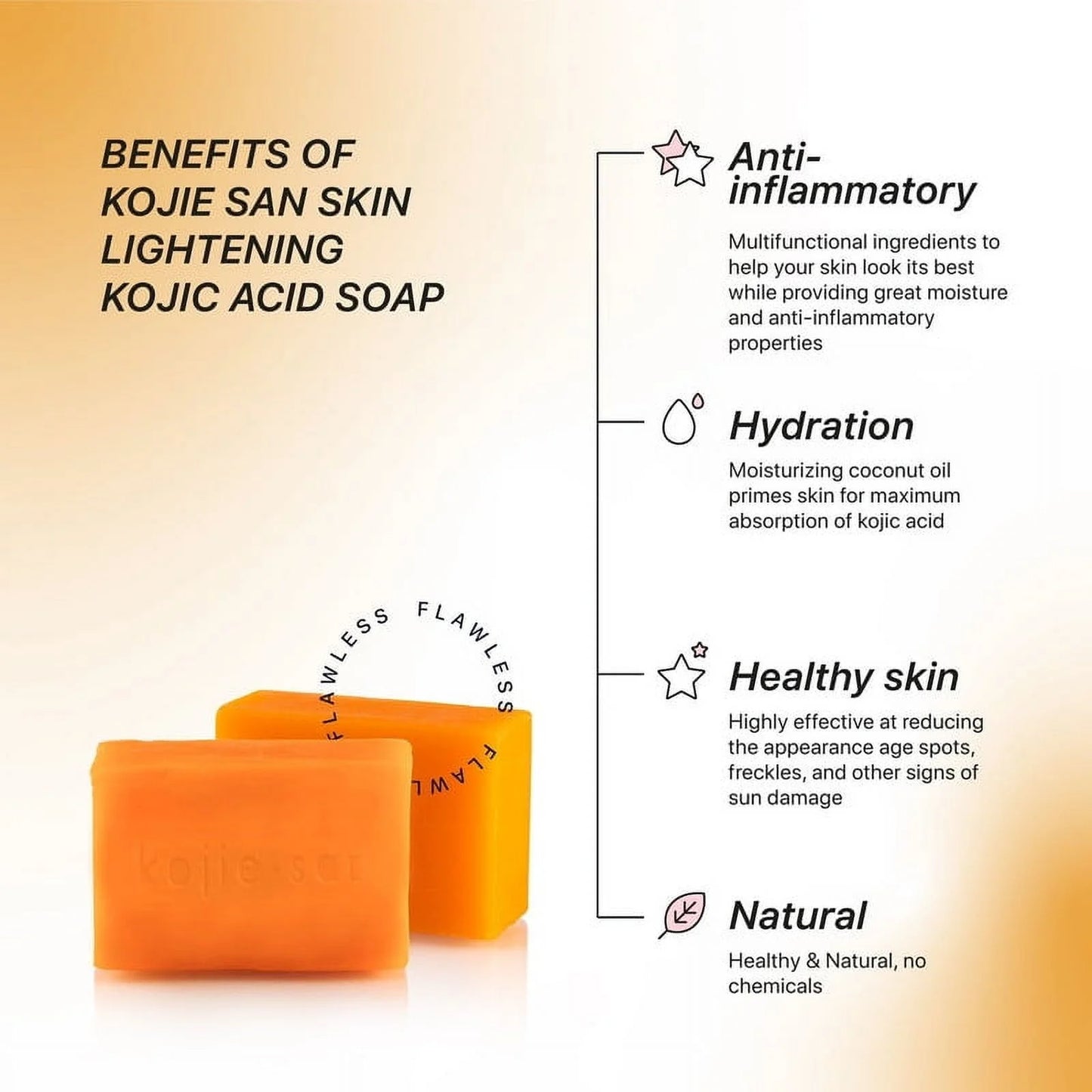 Kojic Acid Soap with Coconut & Tea Tree Oil, Skin Tone Bar, 65G, 2-Pack