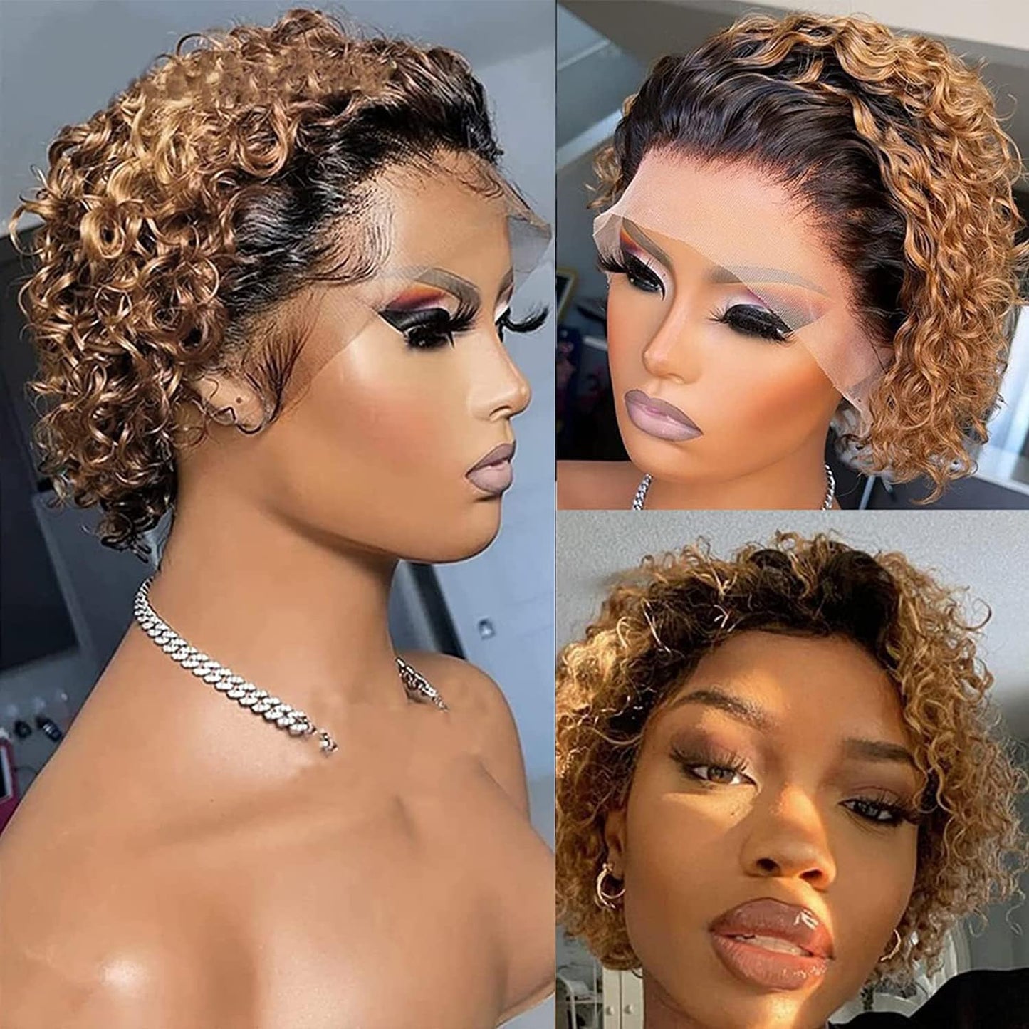 Honey Blonde Pixie Cut 