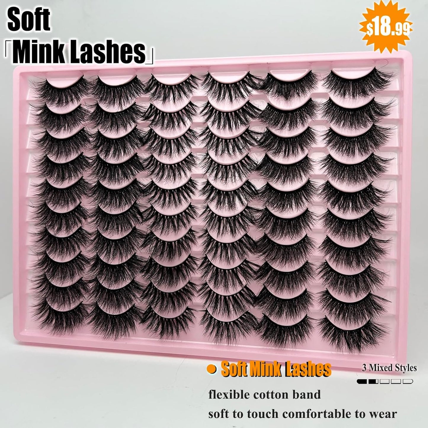 Mink Lashes Pack Fluffy Wispy 