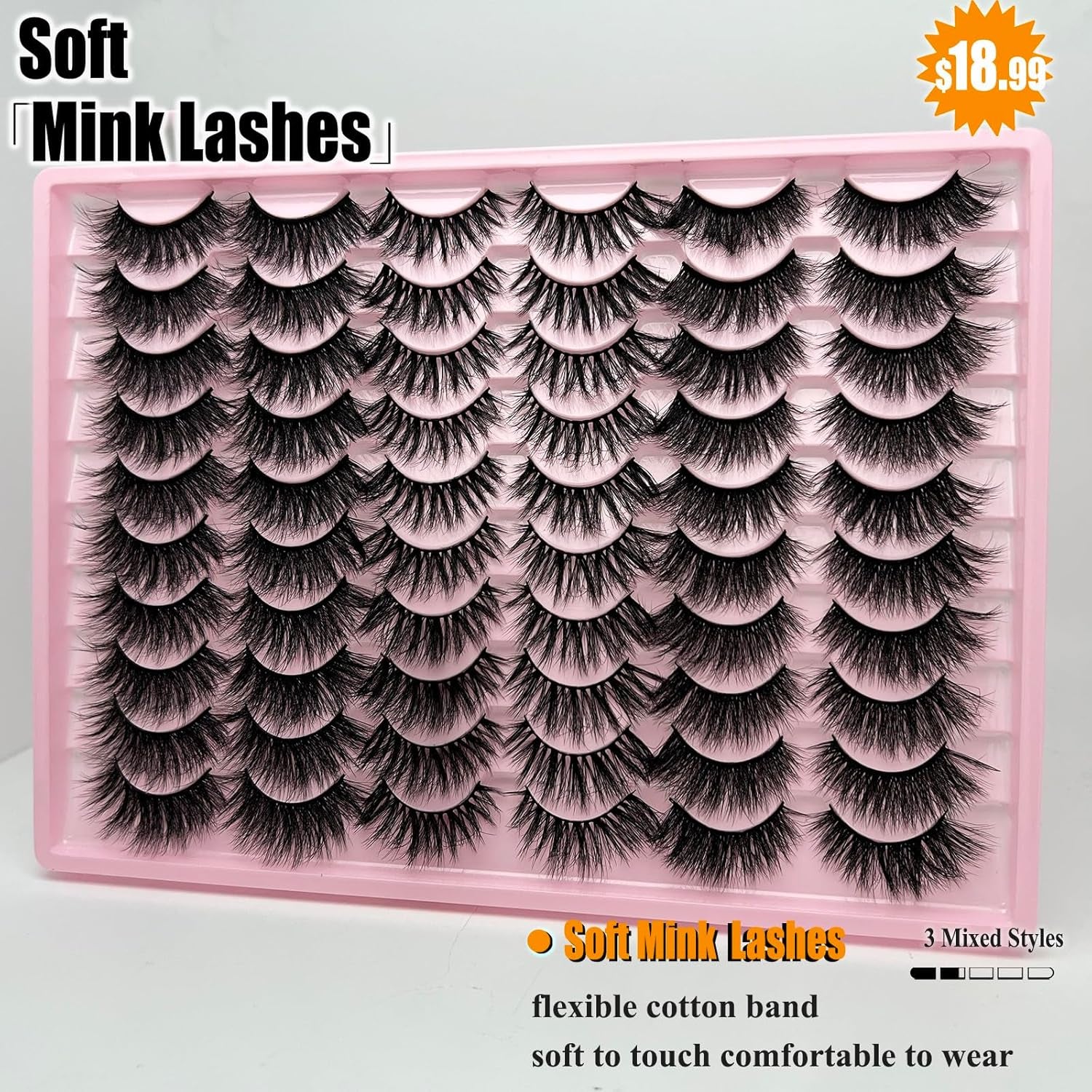 Mink Lashes Pack Fluffy Wispy 