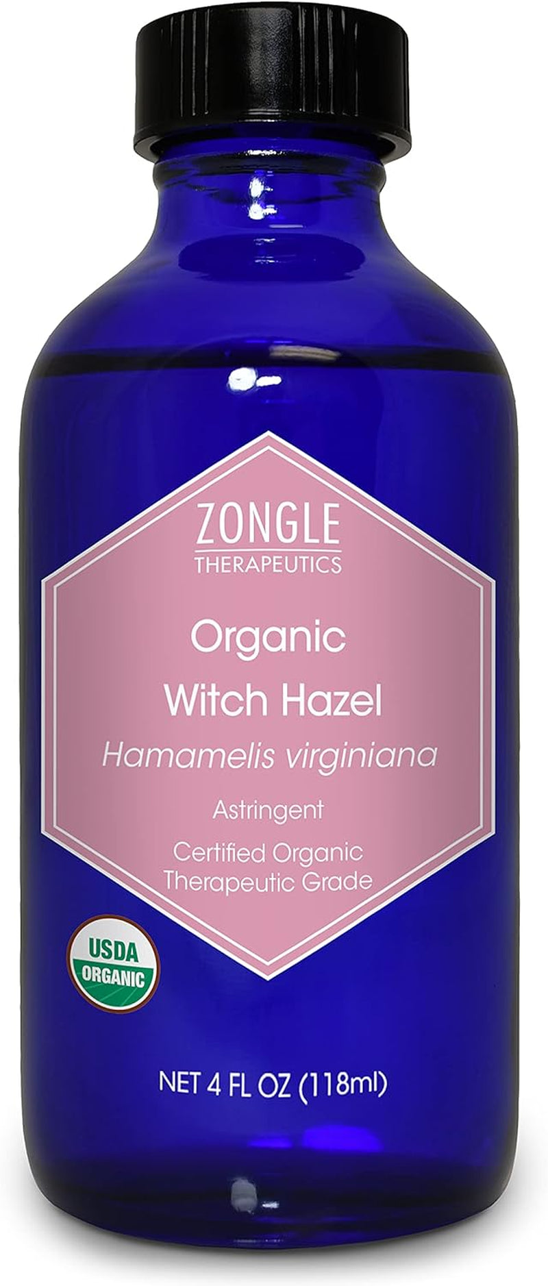 Organic, Witch Hazel – 100% Pure, Witch Hazel, for Face, Acne, Butt, Skin, Scalp, Hair, Body by Zongle Therapeutics, 4 OZ