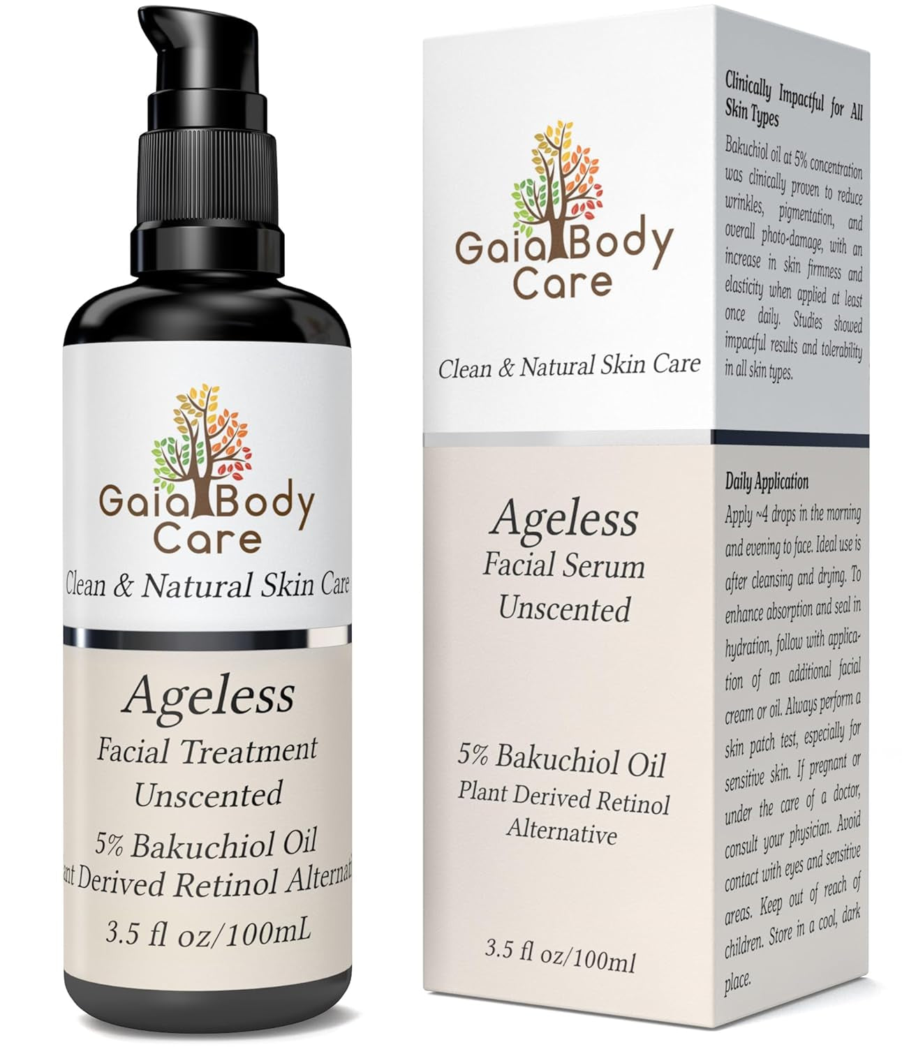 Gaia Body Care 5% Bakuchiol Oil Organic - anti Aging, anti Wrinkle, Reduces Fine Lines, Smooths Skin, Hydrates - Botanical Vegan - Natural Retinol Alternative Facial Oil (1Oz, Rose)