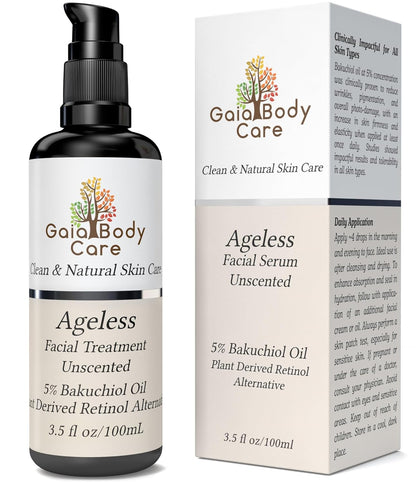 Gaia Body Care 5% Bakuchiol Oil Organic - anti Aging, anti Wrinkle, Reduces Fine Lines, Smooths Skin, Hydrates - Botanical Vegan - Natural Retinol Alternative Facial Oil (1Oz, Rose)