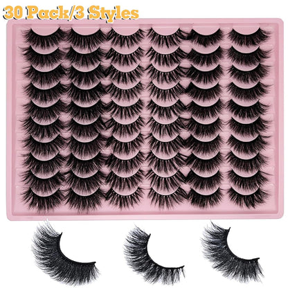 Mink Lashes Pack Fluffy Wispy 
