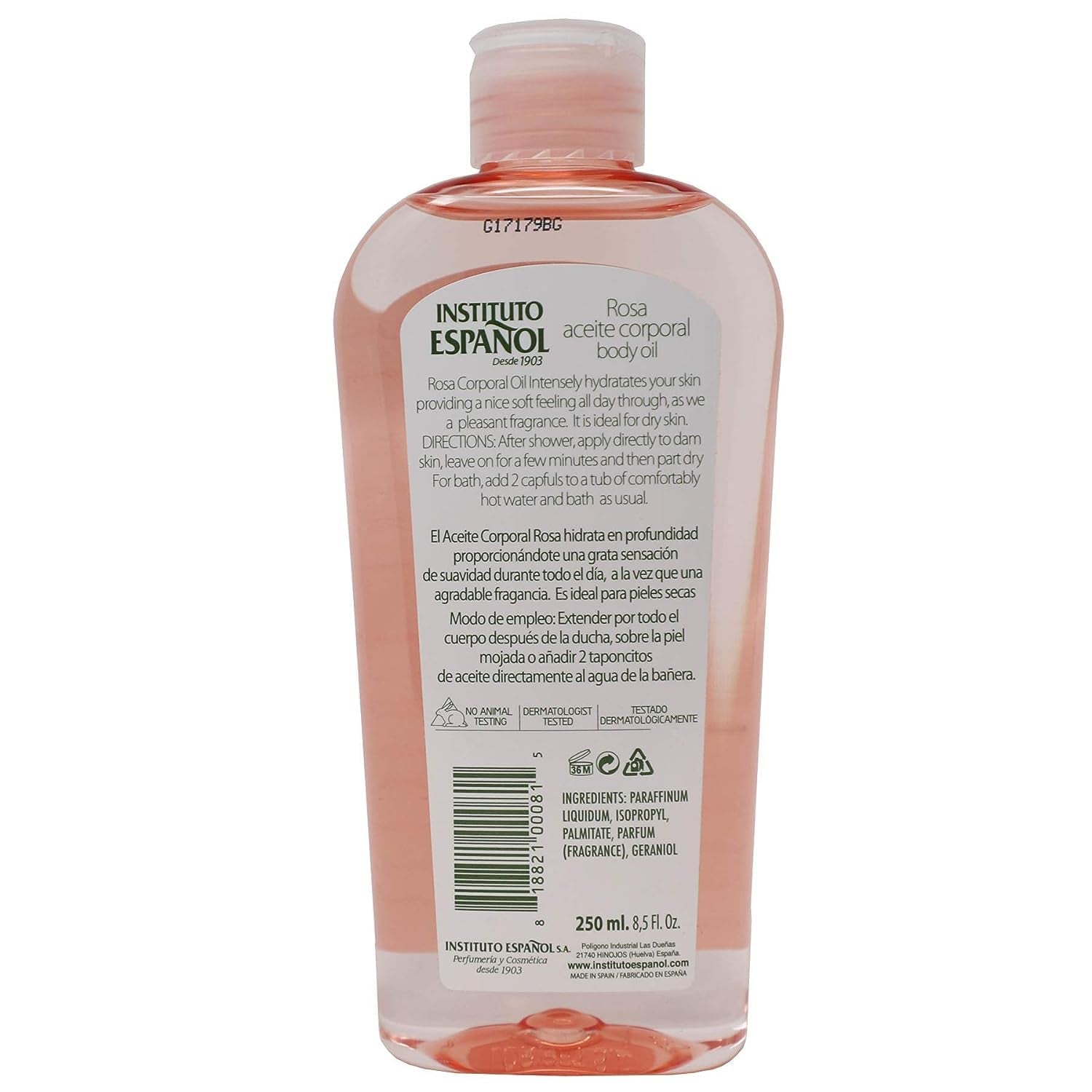 Instituto Español Rosa Body Oil, 2-Pack (8.5 FL Oz Each) for Enhanced Skin Smoothness